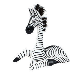 Зебра на отдыхе 27х30 см бело-черная албезия