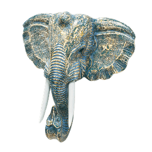 Маска настенная Голова Слона Поп-Арт 46х50 см изумрудно-мятная