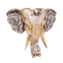 Маска настенная Голова слона 25х25 см натуральная с серебром