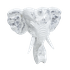 Маска настенная Голова слона 25х25 см белая с серебром