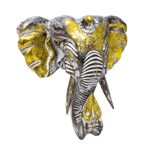 Маска настенная Голова Слона 30х30 см коричневая с золотом