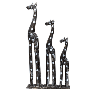 Жирафы Семья 100,80,60 см узор серебром коричневые с белым