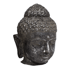 Голова Будды 20х25 см темное античное серебро