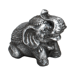 Слоник 13х11 см античное серебро натуральный камень
