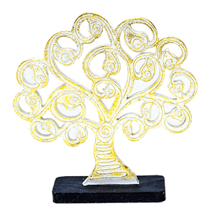 Фигура Райское дерево 20 см резьба White Gold албезия