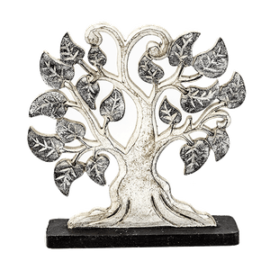 Вечное древо 22 см белое с античным серебром албезия