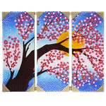 Картина маслом Триптих Весна Рассвет 64х50 см австралийская роспись