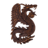 Панно Дракон с жемчужиной 25х40 см смотрит вправо резьба коричневое суар