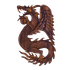 Панно Дракон с жемчужиной 25х40 см смотрит влево резьба коричневое суар