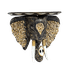 Полка Слон в самбреро 35х35 см инкрустация камнем серо-коричневая