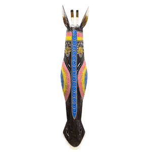 Маска настенная Жираф 100 см Радуга цветная роспись серо-коричневая албезия