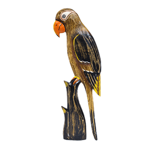 Панно настенное Попугай 50 см в коричневых тонах