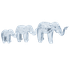 Слоны Семья 30,24,19 см резьба белое серебро албезия