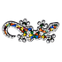 Панно настенное Геккон 27 см Звезды краски лета абстракция инкрустация мозаика