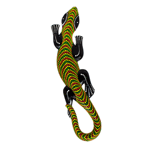 Панно настенное Геккон 50 см черное красно-зеленая австралийская мозаика албезия