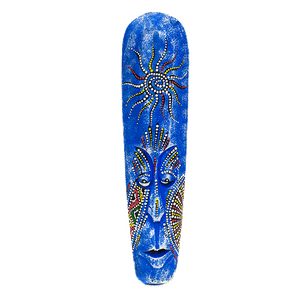 Маска настенная Тотем 50 см Солнце австралийская мозаика голубая албезия