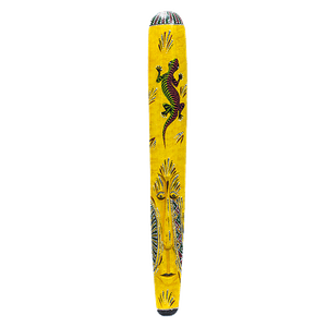 Маска настенная Тотем 100 см Геккон с элементами австралийской мозаики желтая албезия