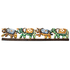 Панно настенное Четыре Слона 100 см роспись цветами и мазками коричнево-зеленое албезия