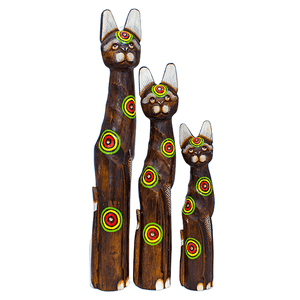 Кошки Семья 100,80,60 см Гипноз цветная роспись коричневые