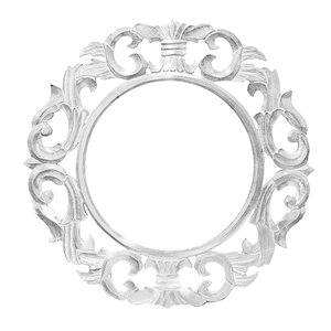 Рама резная для зеркала Рем 70х70 см inside 40х40 см белое серебро