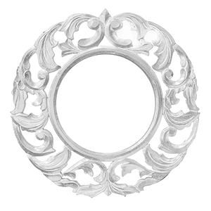 Рама резная для зеркала Симона 50х50 см inside 26х26 см белое серебро
