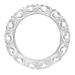 Рама резная для зеркала Элина 70х70 см inside 48х48 см белое серебро