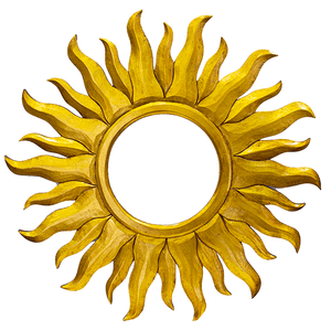 Рама резная для зеркала Солнце Валенсии 80х80 см inside 28х28 см античное золото