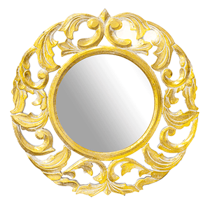 Зеркало в резной раме Симона 50х50 см inside 26х26 см белое золото