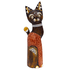 Кошка 40 см ожерелье стразы роспись мазками коричневая