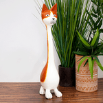 Кошка 50 см длинная шея бело-рыжая