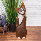 Кошка с бантиком Агния 40 см шоколадная