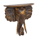 Полка Слон в самбреро 35х35см резьба темно-коричневая