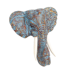Маска настенная Голова Слона Поп-Арт 30х30 см мятно-бордовая
