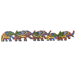 Панно настенное Пять слонов 100 см роспись австралийская мозаика в ассортименте албезия