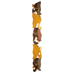 Панно настенное Пять голов слонов 100 см роспись мазками разноцветные албезия