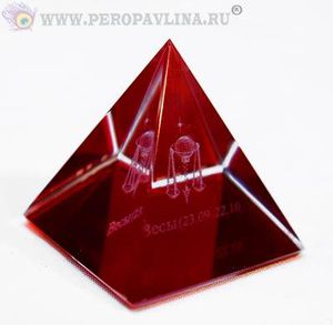 Пирамида Знаки Зодиака Н-р12шт 5см красн хрус/15нб