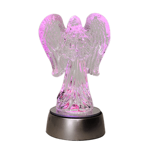 Ангел 12 см подсветка без батареек хрусталь прозрачный