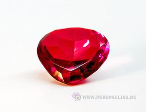 Кристалл Сердце 4*1,5*4см красный хрусталь/200