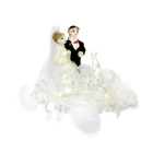 Декоративное украшение Жених с невестой на карете 7см