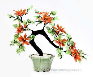 Дерево Жасмин 45*41*16,5см корич стекло/6шт