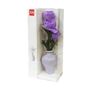 Ароматизатор Букет роз в вазе с аромамаслом Океан 18 см фиолетовый