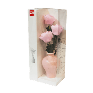 Ароматизатор Букет роз в вазе с аромамаслом Океан 18 см розовый
