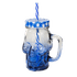 Кружка Череп 500 мл с трубочкой голубая градиент
