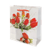 Пакет подарочный 18х21х8 см Букет тюльпанов белый
