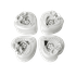 Шкатулка Сердце Обручальные кольца Нр4шт 4х(5х5х3)см белая