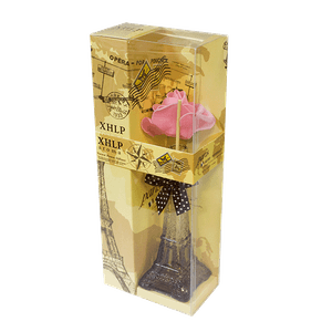 Ароматизатор Эйфелевая башня Роза с аромамаслом Жасмин 21 см розовый