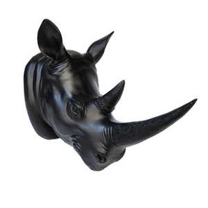 Маска настенная Носорог 17х28 см черная матовая