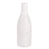 Ваза Бутылка 23 см некондиция Цветочный орнамент белая