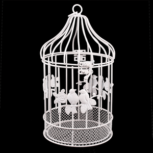 Клетка декоративная Птички на ветке Роза 18х34 см белая