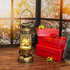 Новогодний фонарь Лампа Дед Мороз дарит подарки 35 см подсветка под бронзу